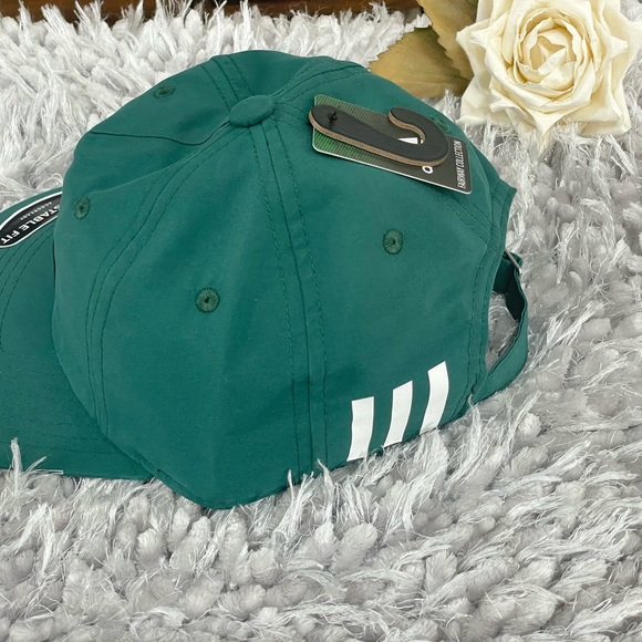 NWT ADIDAS ADJUSTABLE FIT AEROREADY MENS PREMIUM GOLF STRAPBACK HAT GREENw/white - Picture 8 of 8